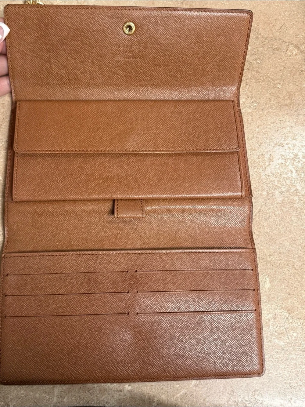 Louis Vuitton Monogram Canvas Wallet with Gold Chain